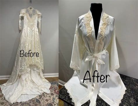 Unpack Moms Wedding Gown Bridal Robe Made From Moms Wedding Etsy