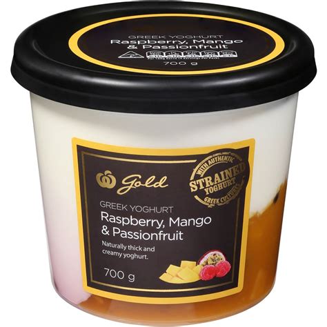 Woolworths Gold Raspberry Fruit Greek Yoghurt 700g Woolworths