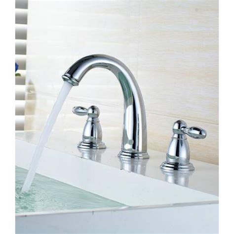 Luxury Nordic Style Basin Faucet Golden Plate 3 Hole Bathroom Sink Faucet Deck Mounted Cold Hot