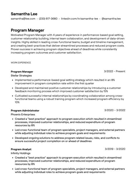 10 Program Manager Resume Examples With Guidance