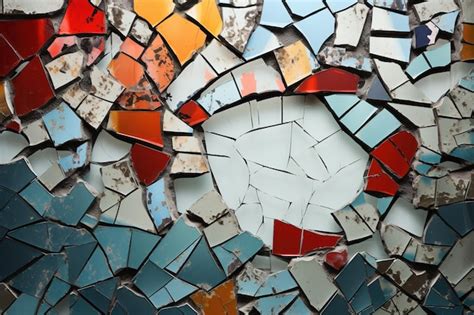 Premium AI Image | Broken mirror pieces forming an abstract mosaic