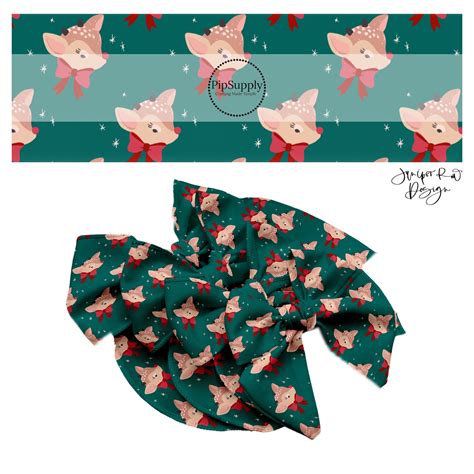 Christmas Tree Pattern Hair Bow Strips Stars On Christmas Trees Hair Bow Strips Pip Supply