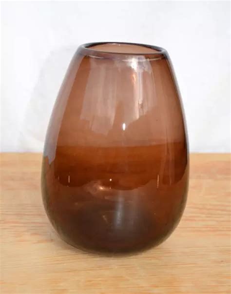 VASE EN VERRE soufflé Alain et Marisa BEGOU bleu 1982 EUR 350 00