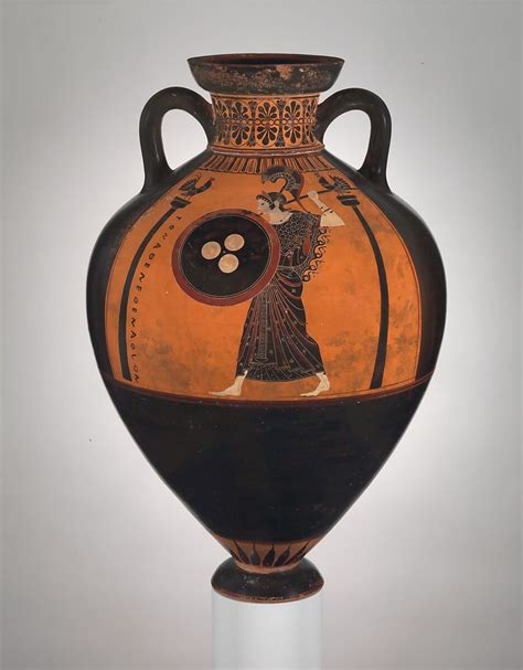 テラコッタ製パナテナイア競技会賞用アンフォラ Terracotta Panathenaic prize amphora古代ギリシャアーキック期