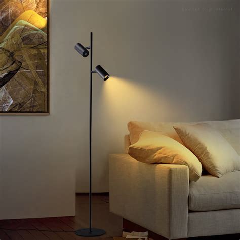 LEONLITE Dimmable Floor Lamp With Adjustable Head 2 Light Track Tree