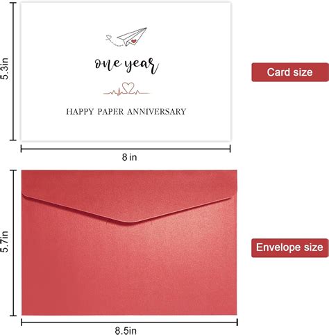 1 Year Anniversary Card For Boyfriend Girlfriend Happy Paper Anniversary C