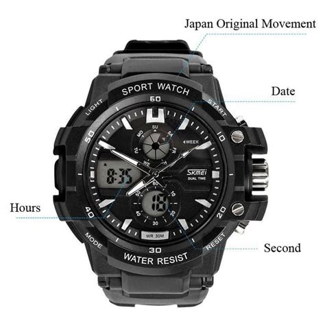 Jual Skmei Sport Watch Original Water Resistant M Black