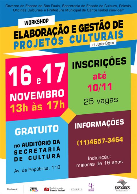 Santa Isabel Oferece Workshop Gratuito De Elabora O E Gest O De