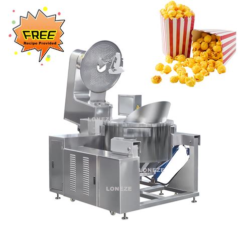 Professional Fully Automatic Electromagnetic Gas Popcorn Making Machine