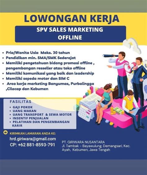 Lowongan Kerja SPV Sales Marketing Offline Di PT Giri Wara Nusantara