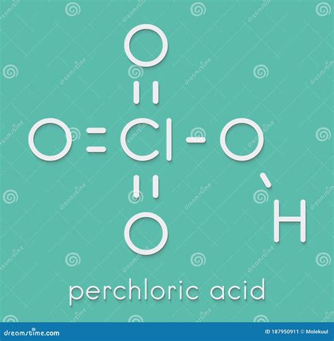 Perchloric Acid Superacid Molecule Skeletal Formula Royalty Free