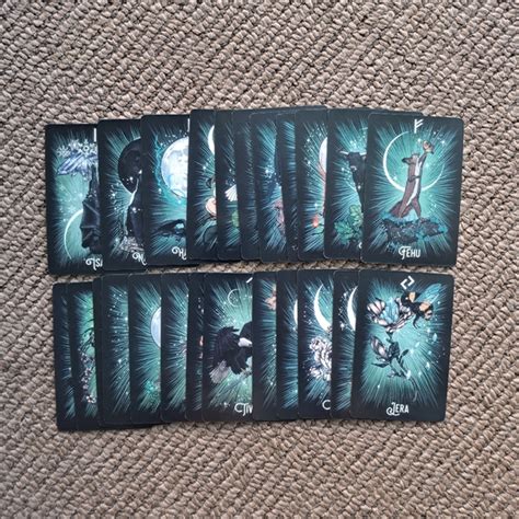 Other The Witchs Familiar Runic Oracle A 24card Deck Pocket Size