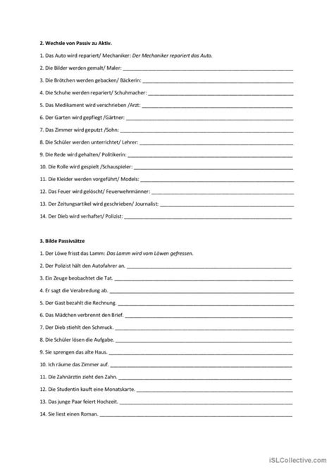 Passiv Deutsch grammatikerklärungen English ESL worksheets pdf doc