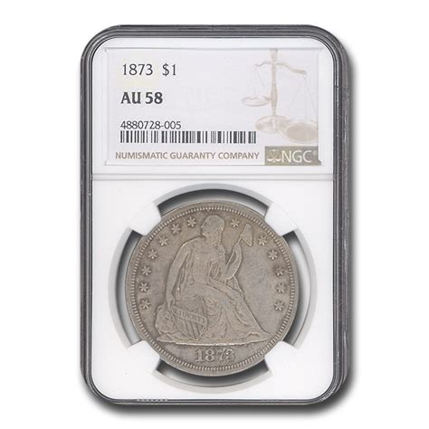 1873 Liberty Seated Dollar Au 58 Ngc