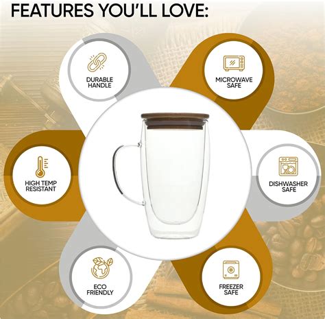 Buy Double Walled Glass Coffee Mugs By Chefs Unique Insulated Coffee