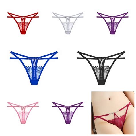 Jual Celana Dalam Wanita Transparan Lace Lingerie Thong Seksi Berongga