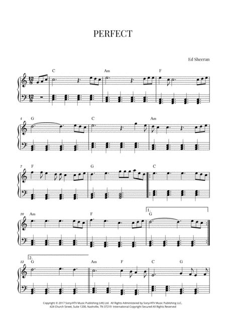 Perfect Arr Cadenza Editions By Ed Sheeran Sheet Music For