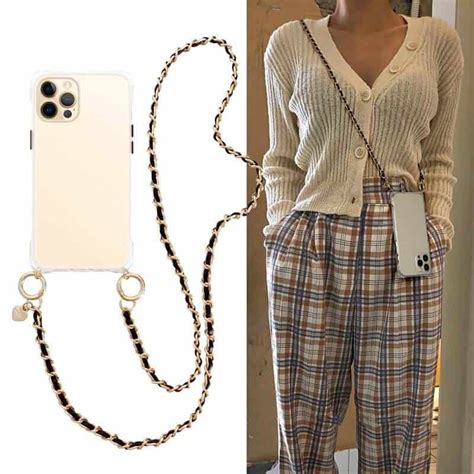 Clear Chain Necklace Strap Crossbody Phone Case Qeeca Case