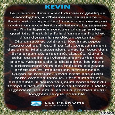 Signification Du Prenom Kevin