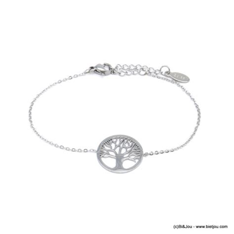 Bracelet Arbre De Vie Acier Inoxydable Femme 0220560 Grossiste Bijoux