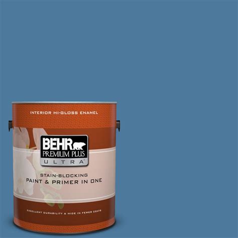 Behr Premium Plus Ultra Gal Ppu Glass Sapphire Hi Gloss Enamel