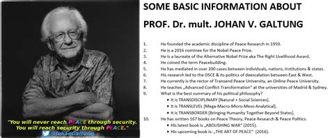 10 basic points about Johan Galtung - Galtung-Institut