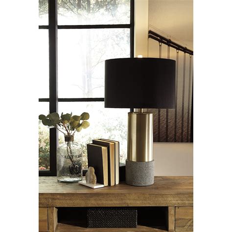 Signature Design By Ashley Lamps Contemporary L243164 Set Of 2 Jacek Metal Table Lamps Royal