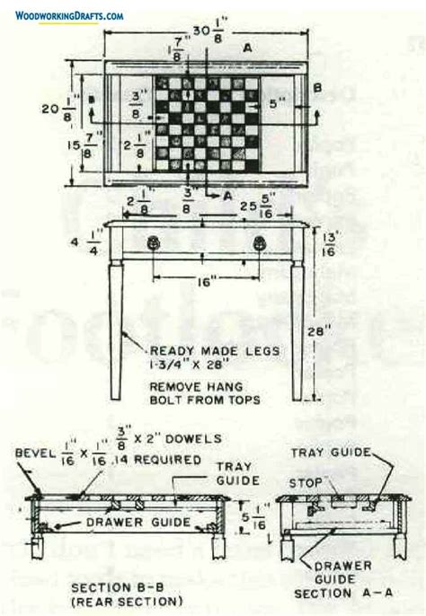 Chess Board Game Table Plans Blueprints For 4 Simple Designs