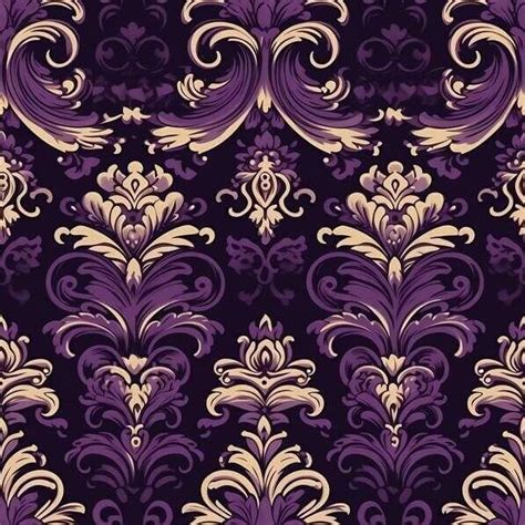 Download Elegant Purple and Gold Damask Pattern on Black Background Patterns Online - Creative ...