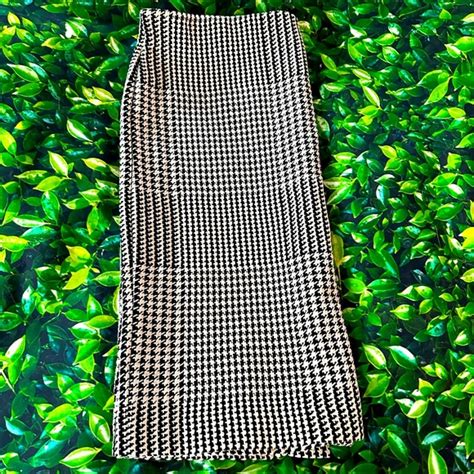 Premise Skirts Euc Premise Black Cream Houndstooth Pencil Skirt Xl