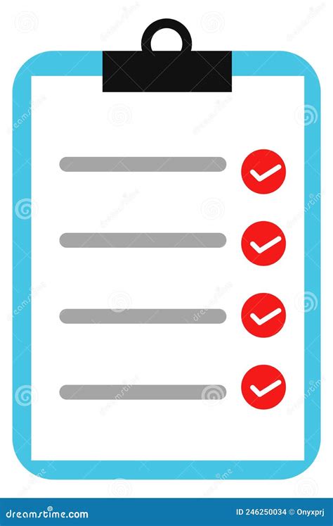 Checklist Icon Clipboard With Completed List Document Stock Vector