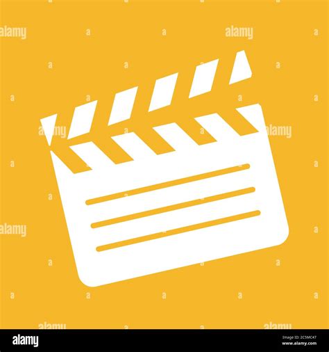 Clapper Board Icon For Websites And Apps Image On Yellow Background