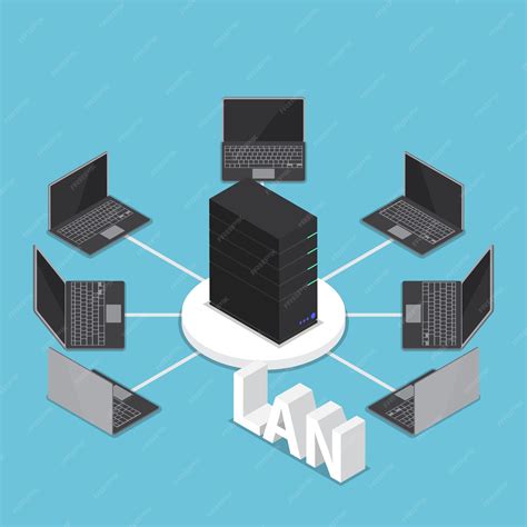 premium vector isometric lan network diagram