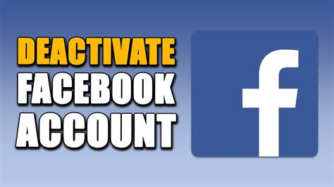 How To Deactivate Facebook Account Simple Youtube