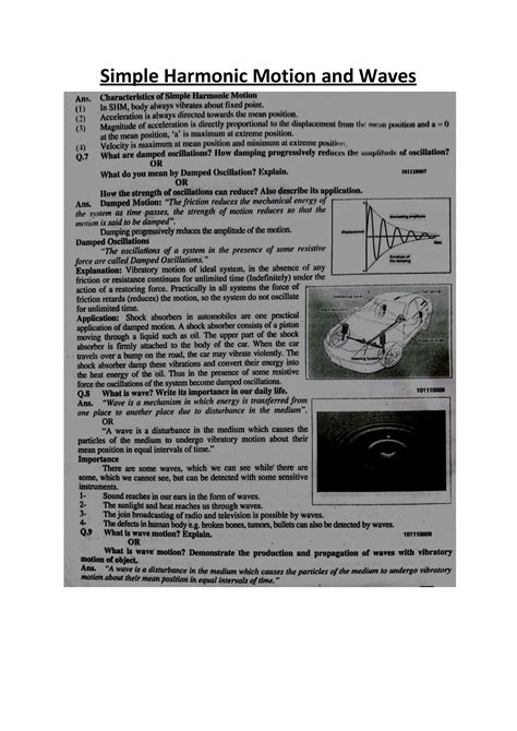 Solution Simple Harmonic Motion And Waves Studypool