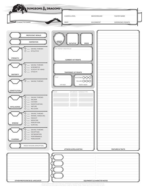 Dnd 5e Character Sheet Google Sheets