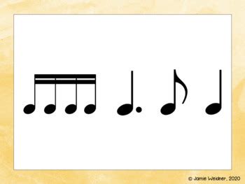 Dotted Quarter Note Rhythm Flashcards by Caffeinated J | TPT