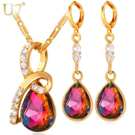 U7 Cubic Zirconia Wedding Jewelry Sets For Women Romantic T Luxury