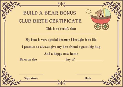 Build A Bear Certificate 13 Best And Attractive Templates Ready To Download Template Sumo