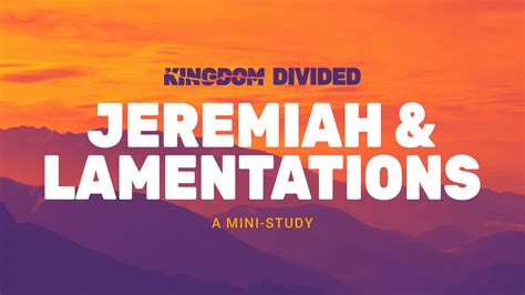 Jeremiah and Lamentations - Bible Study Fellowship