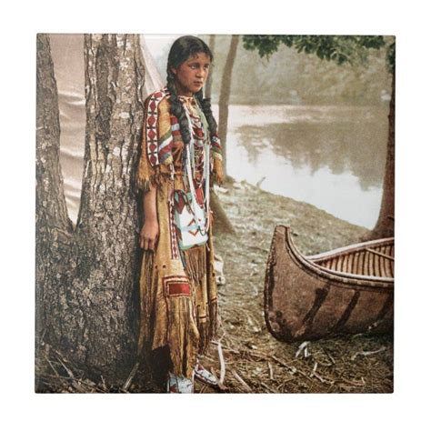 Minnehaha 1897 Native American Hiawatha Vintage Tile Zazzle Native