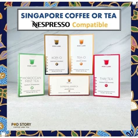 Jual Pod Labs Nespresso Capsule Singapore Teh O Kopi O Thai Tea Mint