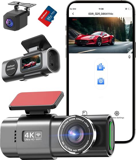 4K Dash Cam Anteriore E 1080 Posteriore Avylet Telecamera Per Auto