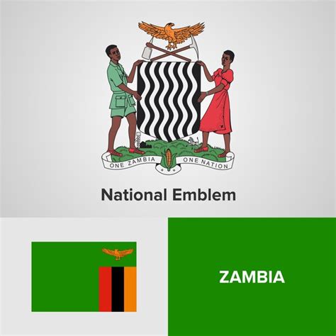 Premium Vector | Zambia national emblem and flag