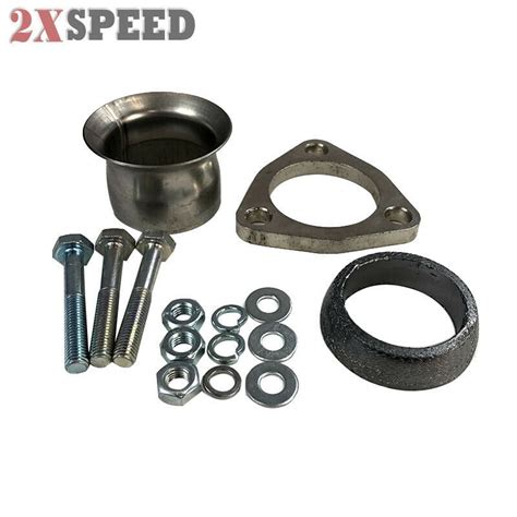 New 2 14 Semi Direct Fit Exhaust Flared Y Pipe Triangle Flange Repair Kit New 2 14 Semi