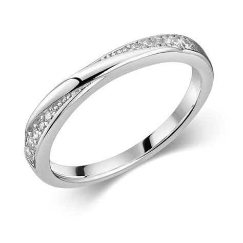 MATERIA Damen Ring 925 Silber dünn Silberring mit Zirkonia Steinen