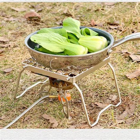 Po Les Camping Support De Gril Pliant En Acier Inoxydable Grille Table