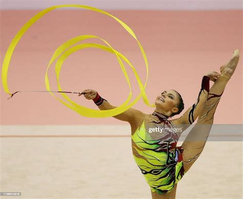 Former World Champion Alina Kabaeva Of Russia Performs With A Ribbon