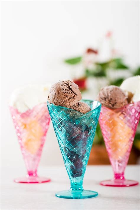 Plastic Ice Cream Sundae Cones with Chocolate and Vanilla Ice Cr Stock Image - Image of ...