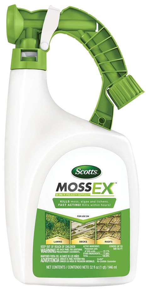 Scotts Mossex 3 In 1 Ready Spray Moss Killer For Lawns Hard Surfaces And More